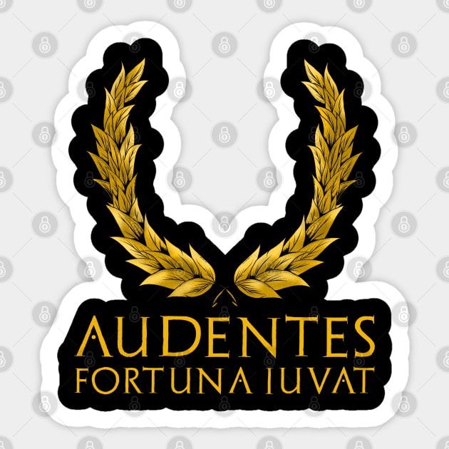 Audentes Fortuna Iuvat - Classical Latin Motivational Quote Sticker by Styr Designs